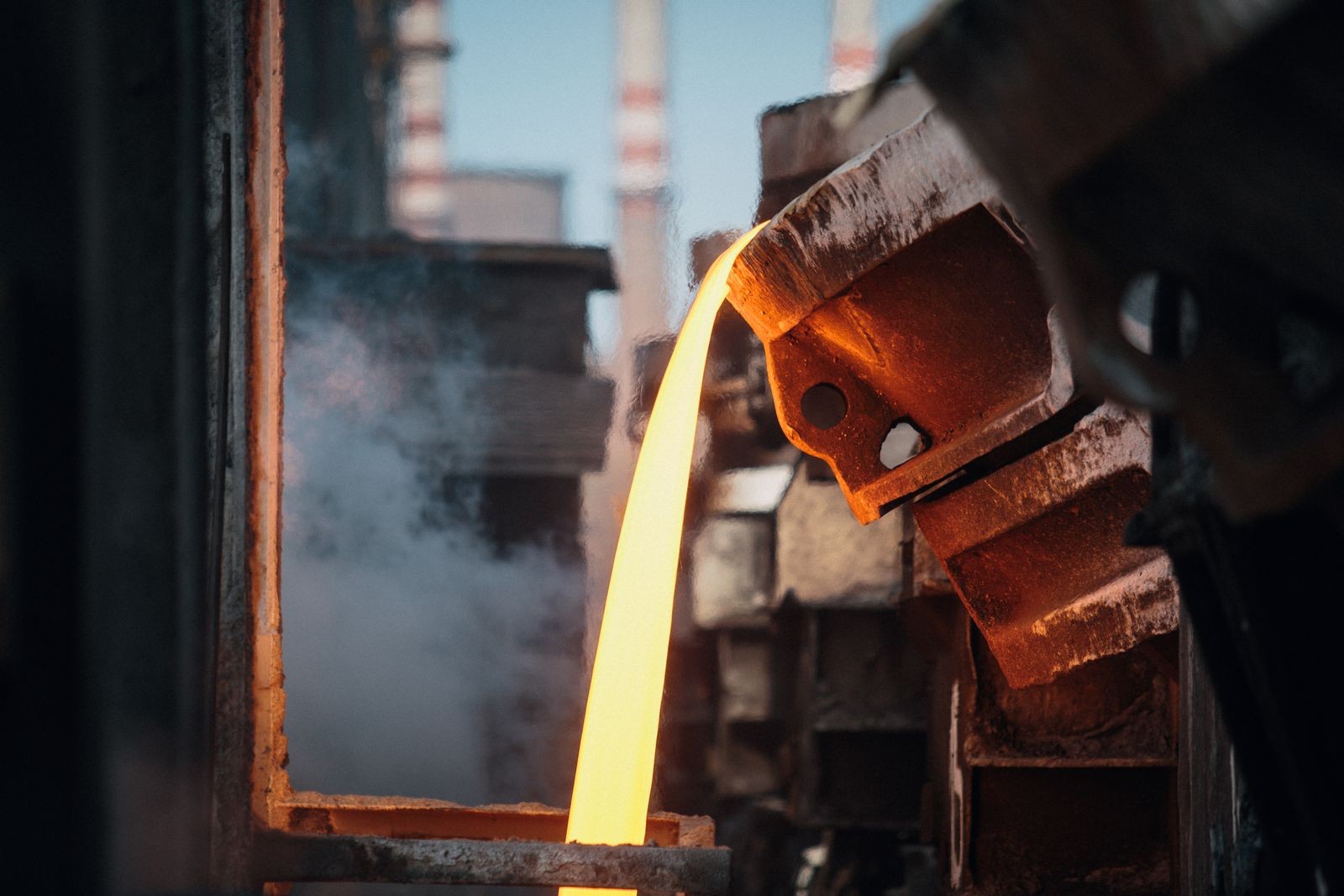 Molten steel at Siraj Steel Industries